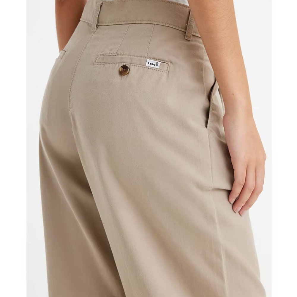 Levi's High Rise Pleated Baggy Trousers in Cobblestone Neutral VARSITY PREP NWT - Picture 4 of 16